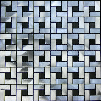 Random Sized Aluminum Metal Tile in Silver / Black