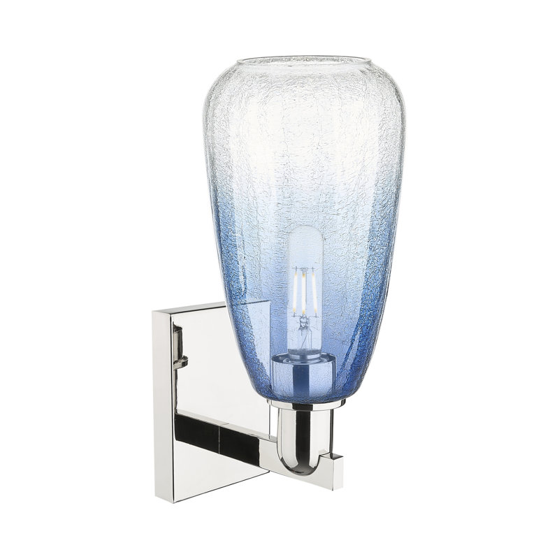 Applique murale 1 lumière Jacquette, Bleu saphir, Nickel poli
