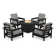 Club 5-Piece Conversation Set with Fire Pit Table