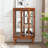 Elegant 2-Door Curio Cabinet With Tempered Glass Doors, Mirrored Back Panel, And Adjustable Shelves - Lighted Display Cabinet For Home And Office (Light Bulb Included)-1959263619