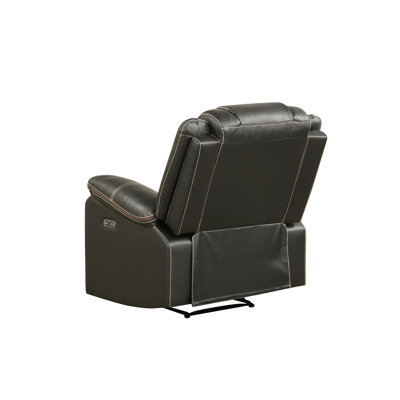 Challenger Modern Contemporary LED Power Recliner Chair Made With Wood And Metal Frame In Gray