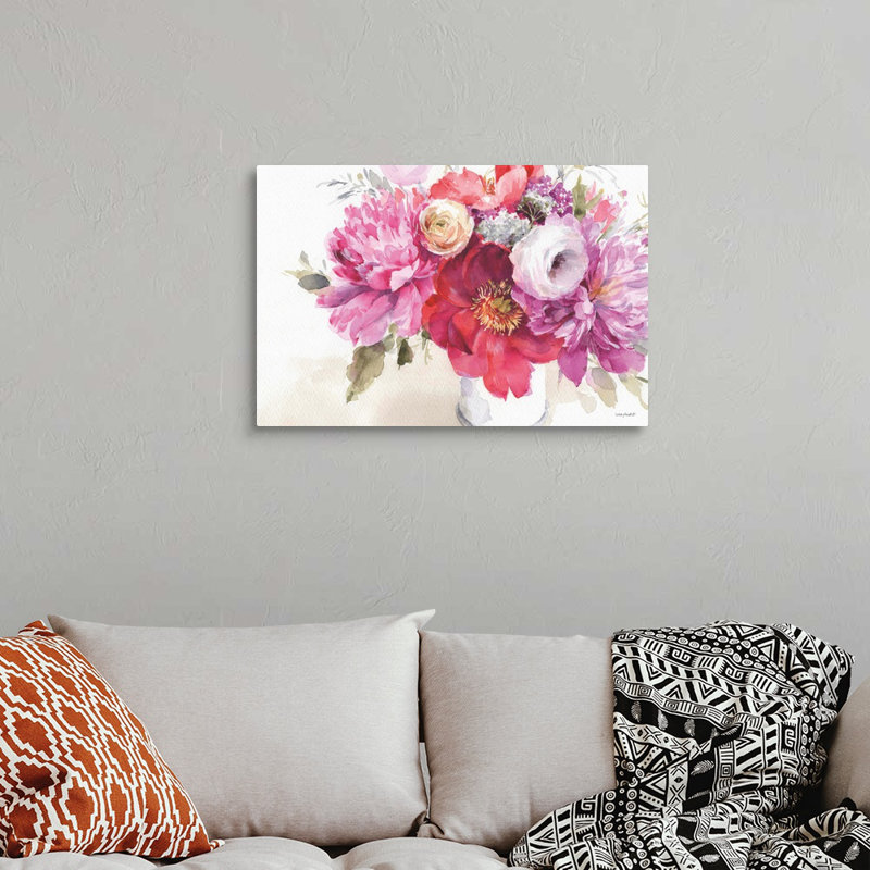 Visiblement rose 01 paysage par Lisa Audit - reproduction d'art, Toile tendue, H 20 po x l 30 po x P 1,25 po