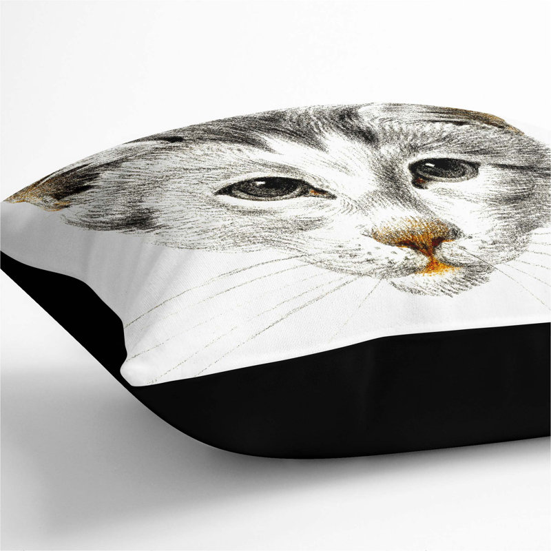 Square Throw Cushion, 55cm H x 55cm W x 20cm D, Black