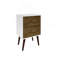 Table de chevet 18 po en blanc et brun rustique (2 tiroirs)-120943037