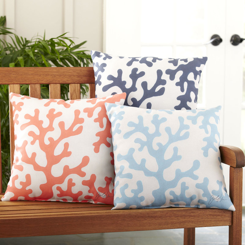 Charming Polyester Throw Pillow, 20" H x 20" W, Light Blue