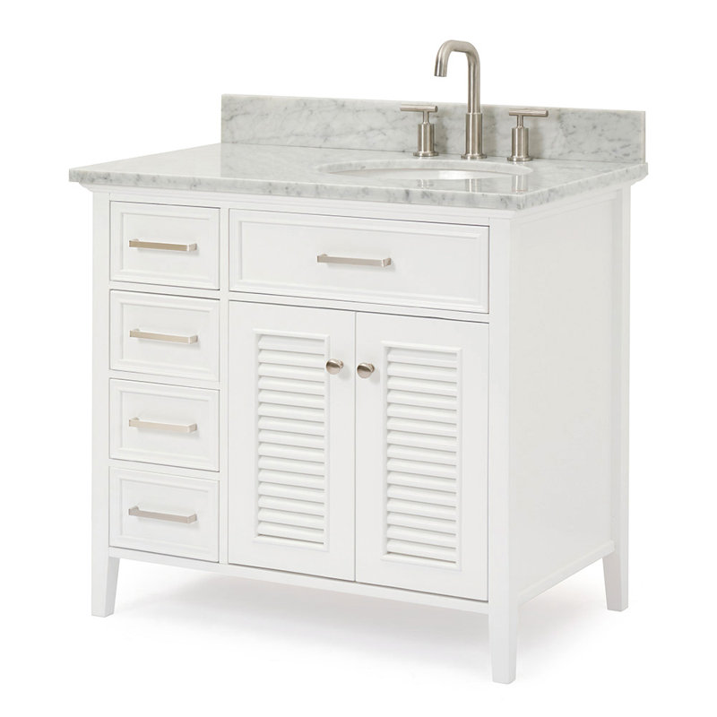 Kensington 37'' W Single Vanity, White, Right