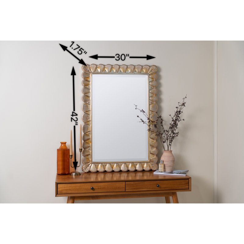 Scalloped Beveled Wall Mirror