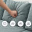 255cm Modular L-Shaped Sofa Bed, 7-in-1 Boneless Cloud Couch, Chenille Sectional, No Assembly, Teal