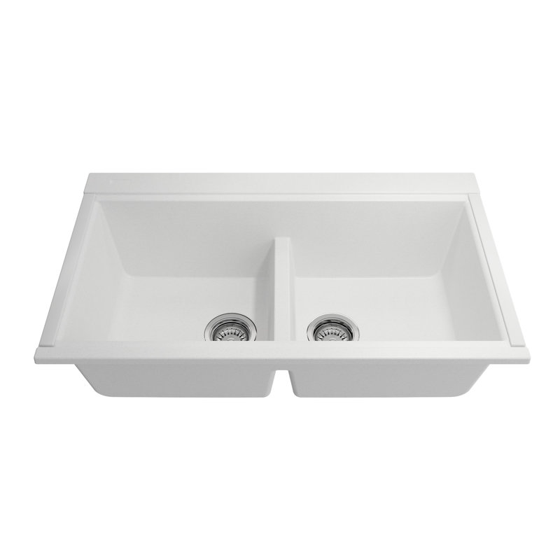 Baveno Lux 33.86 in. L Undermount Double Basin Kitchen Sink