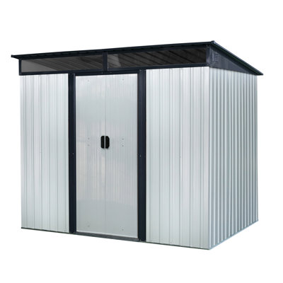 8Ft X 6Ft Outdoor Metal Storage With Ventilation Design - For Garden, Lawn Use 8 6 Ft - Treatment Durability