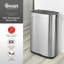 Swan Rectangular Sensor Bin with Hands-Free Opening Using Motion Sensor Technology, Ozone Odour Sterilisation, Bin Liner Retainer Ring, Extra-Large 80L Capacity, Stainless Steel-129101190