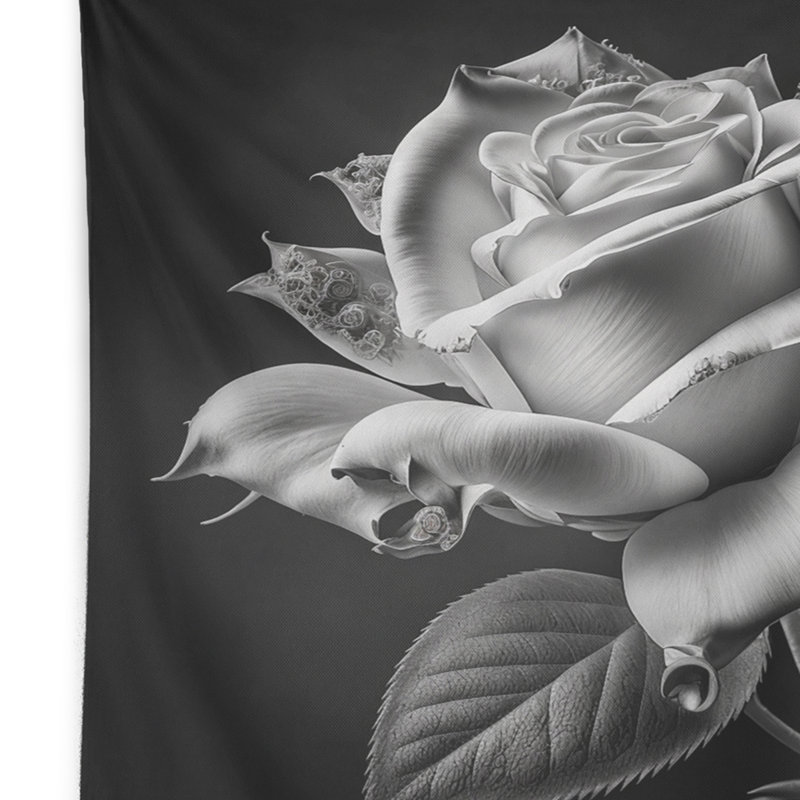 Tapisserie rose en polyester avec des punaises, H 32 po x l 39 po