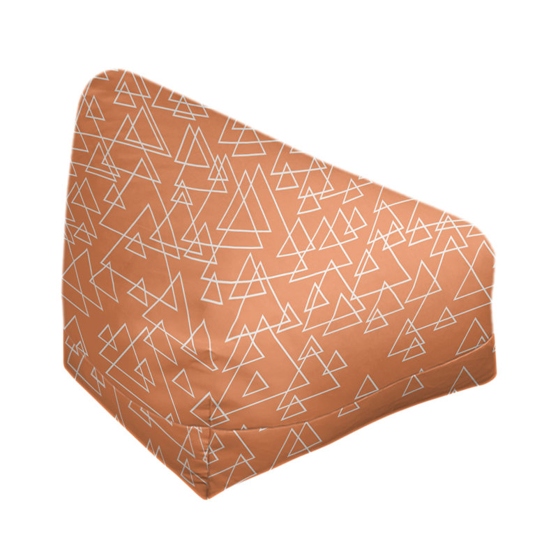 Housse de sac de pois Kitterman, H 38 po x L 42 po x P 29 po, Housse de pouf, Saumon clair / blanc