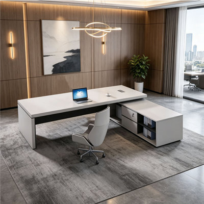 Bureau de direction contemporain blanc