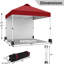 Auvent extérieur 10 x 10 po - Paroi latérale amovible, toit ventilé, tuyau en fer blanc + toile rouge-125824830-125824837