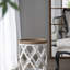 Grande table d'appoint 23 po blanche vieillie