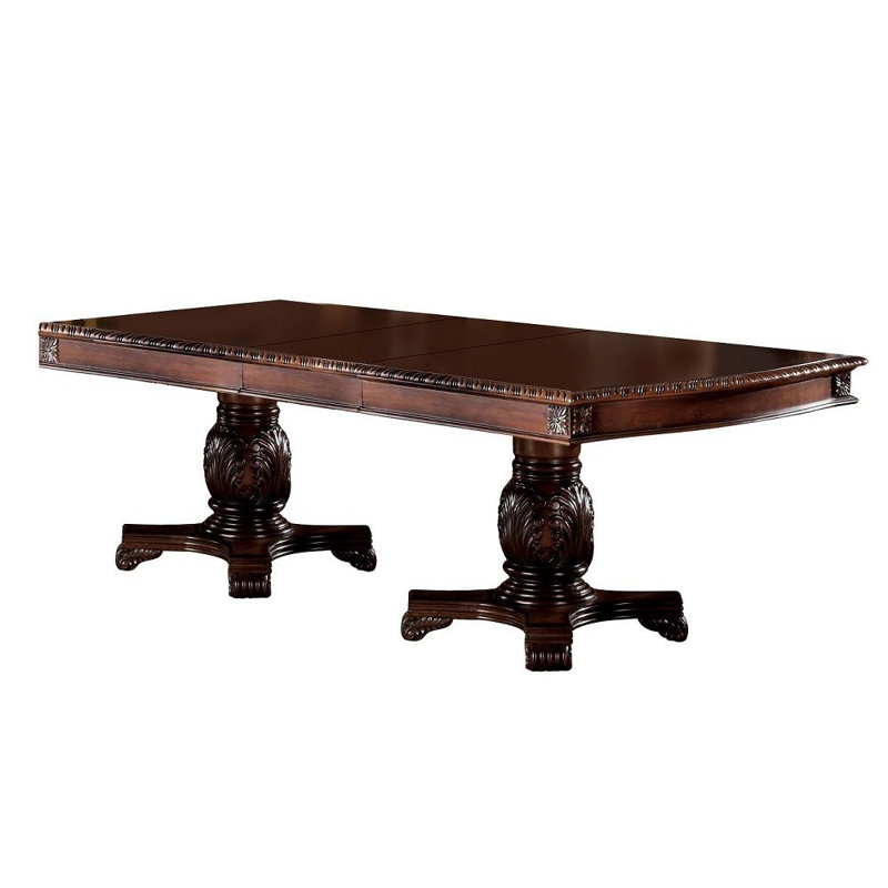  9-ps Formal Dining Table Set Kitchen Furniture Set Include 1 Extendable Dining Table, 6 Side Chairs And 2 Arm Chairs, Set For 8 Persons