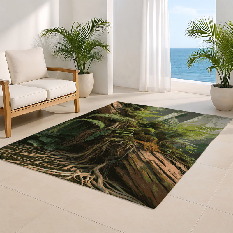 Tapis d'intérieur et d'extérieur brun Nature, Rectangulaire 8 pi x 10 pi