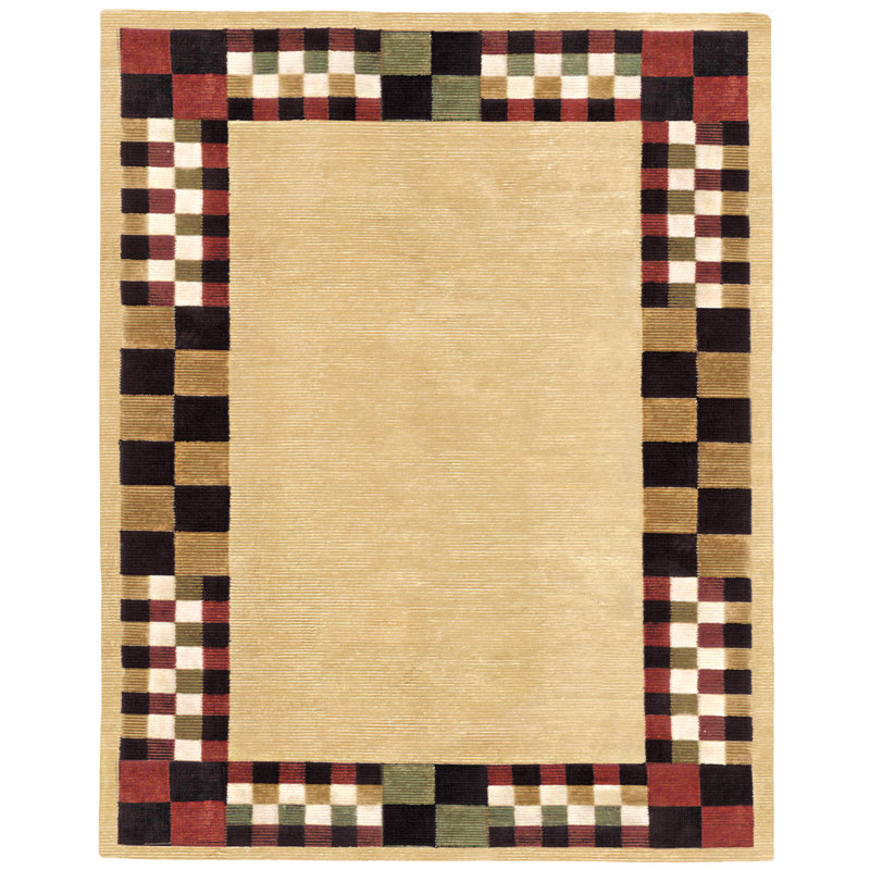Keystone Hand Knotted Geometric Area Rug in Brown/Purple, Rectangle 7'9" x 9'9"