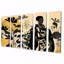 Gracieux Afro Fashionista Botanical Retro - Art africain, art mural sur toile, 5 pièces-2135323402