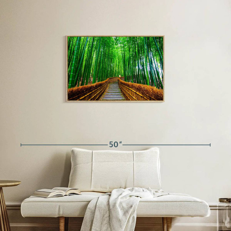 Bambou Arashiyama, Cadre flottant en bois naturel, 31 po x 21 po