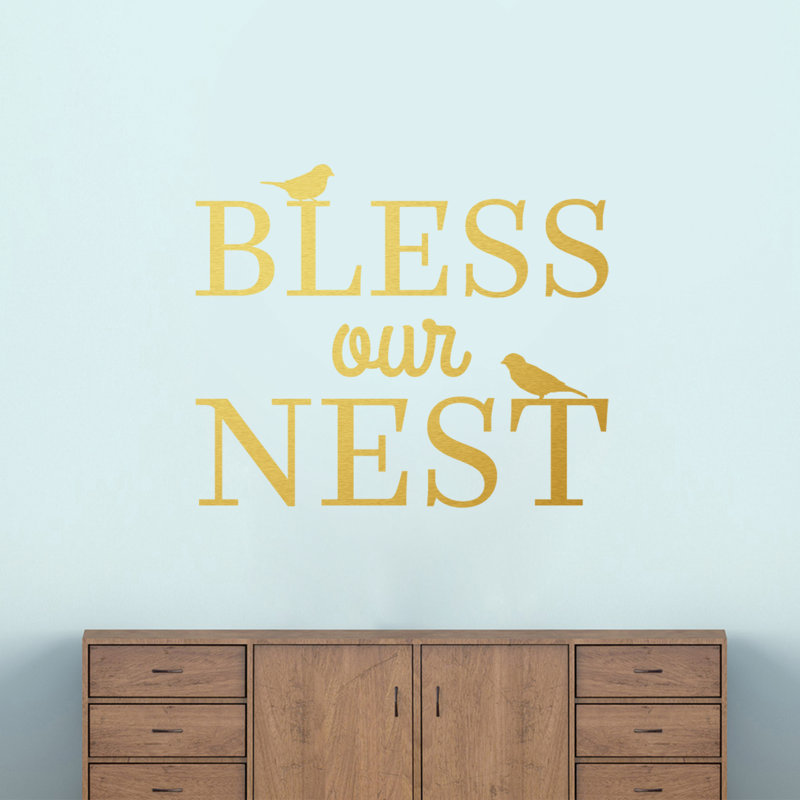 Décalcomanie murale bless notre nid, Or
