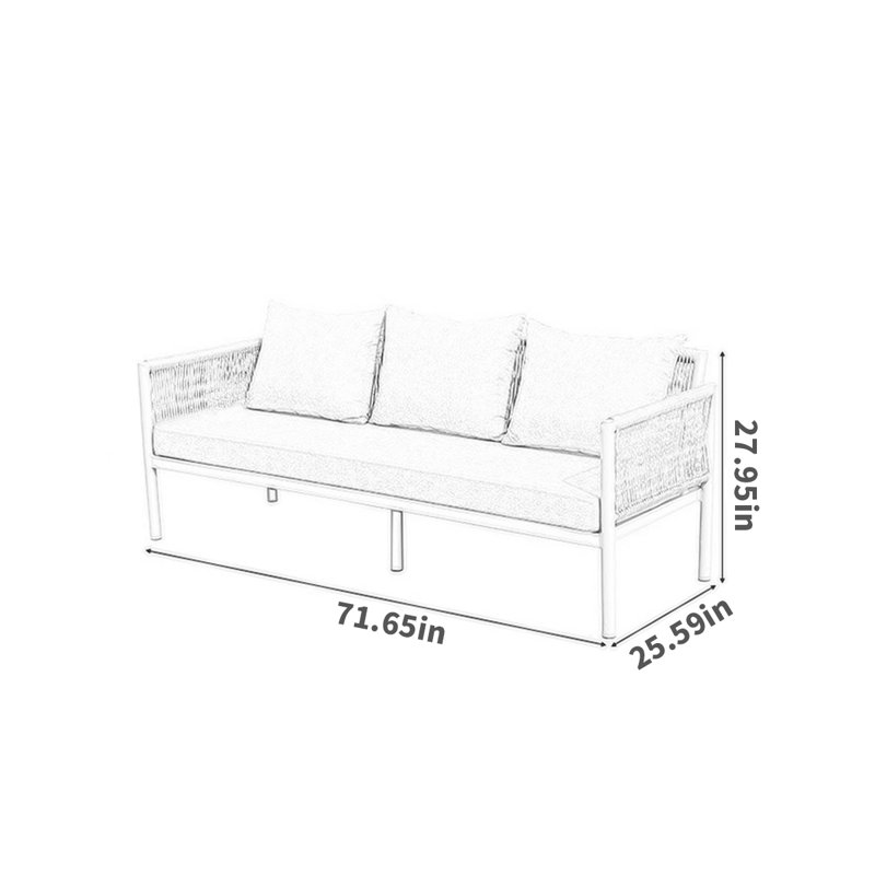 Canapé d'extérieur en corde 71,65 po Nestore