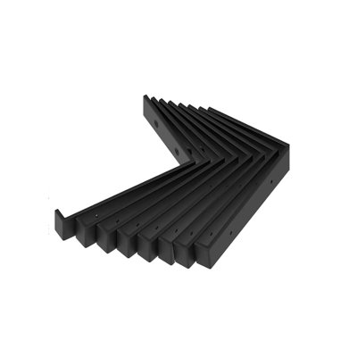 8 Pack 12 Inch Heavy Duty L Shelf Brackets 1/5 Inch Thick Matte Black Industrial Iron for Floating Shelves