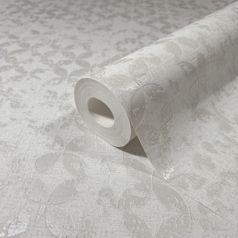 City Romance Abstract Wallpaper, White