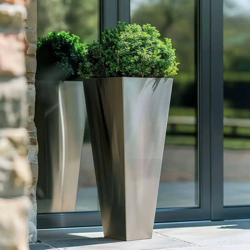 Benni Planter Box, Silver, 70cm H x 30cm W x 70cm D