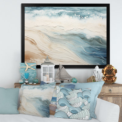 «Modern Modern» bleu et beige vue aérienne sur toile V