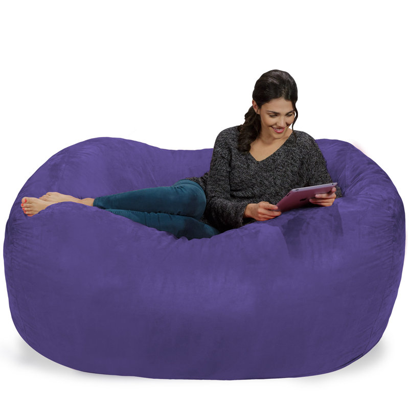 Bean Bag Chair & Lounger, Purple, 34" H x 72" W x 48" D
