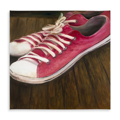 Pink Sneakers Brown Tablecloth - Indoor/Outdoor Home Decor