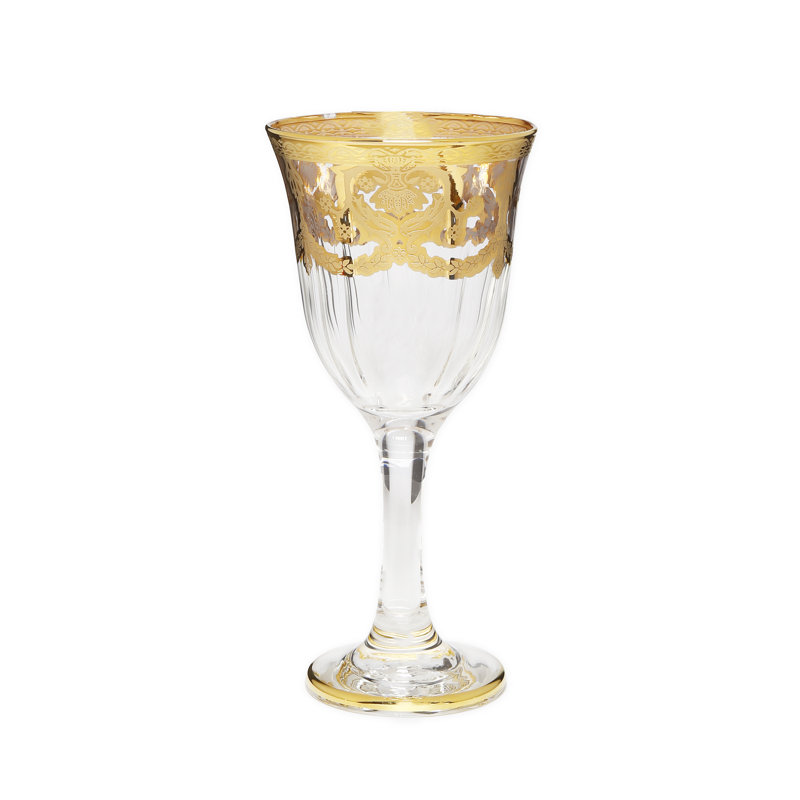 Ensemble de 6 verres à eau avec motif doré