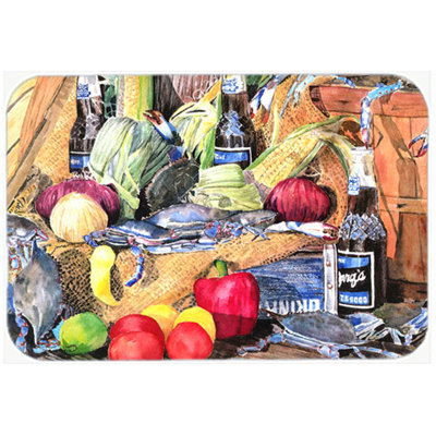 Planche à découper en verre crabe et bouteille