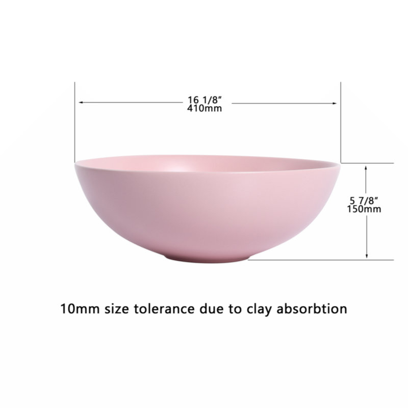 Wenty 16.1'' Ceramic Circular Bathroom Sink, Pink