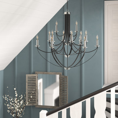 Lustre à plusieurs niveaux de style bougie 15 lumières Siavash