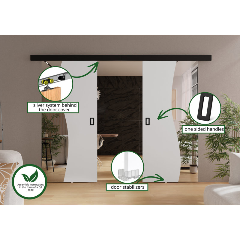 Benius 2 Door, White, 194cm x 205cm