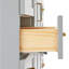 Meuble-lavabo simple en bois massif gris Freitas avec plateau en quartz blanc Carrara-889127248-913547410-913547409