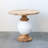 Round Mango Wood and Metal Pedestal Table