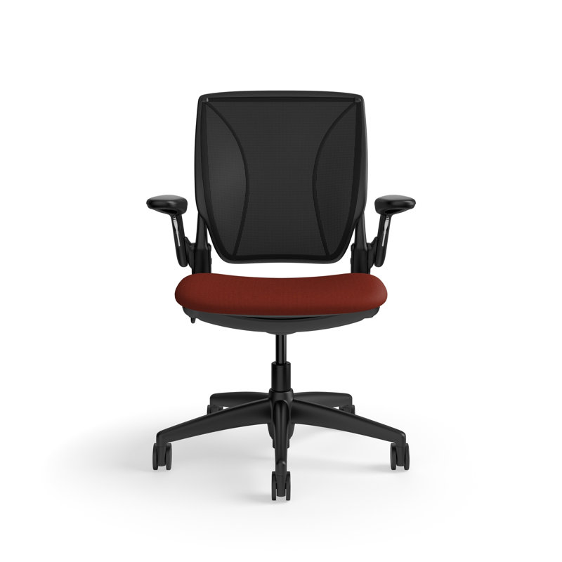 Fauteuil de travail ergonomique avec dossier Caraway World ML et siège rembourré Corde 4, Noir / Orange, Noir