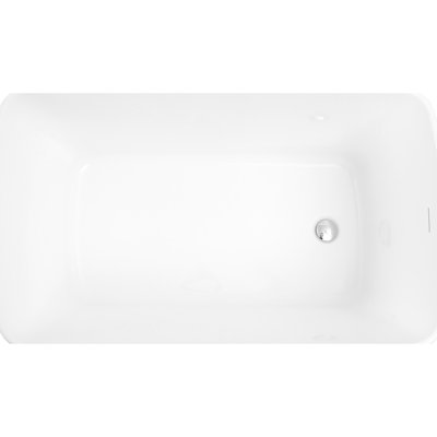 Baignoire de trempage autoportante en acrylique de 49 po de forme carrée, drain, blanc ultrabrillant, idéale pour la détente dans les salles de bain