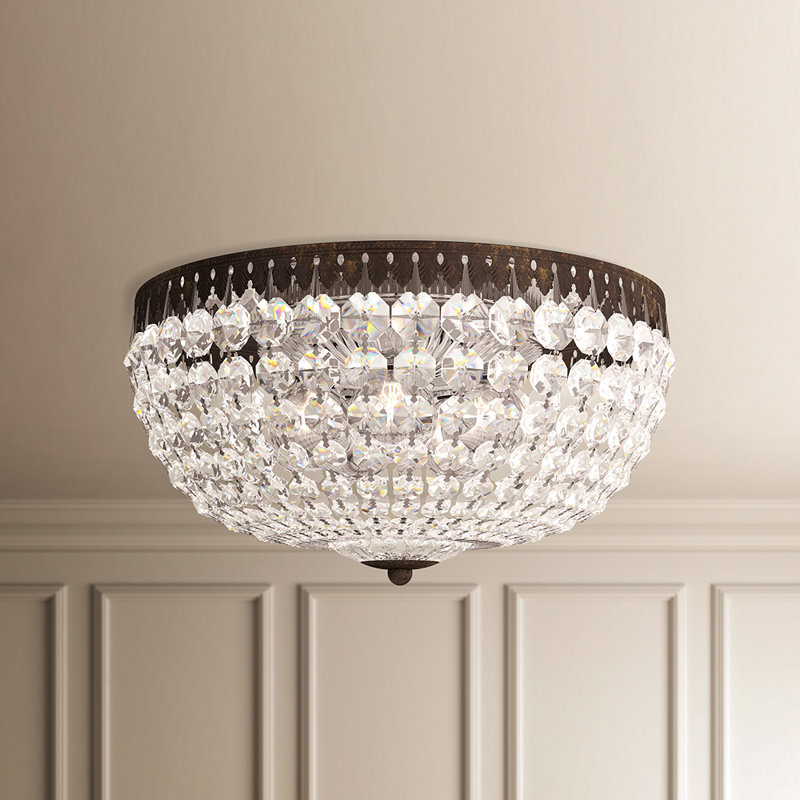 Petit 5 - Light Flush Mount, Polished Silver, Heritage Crystal