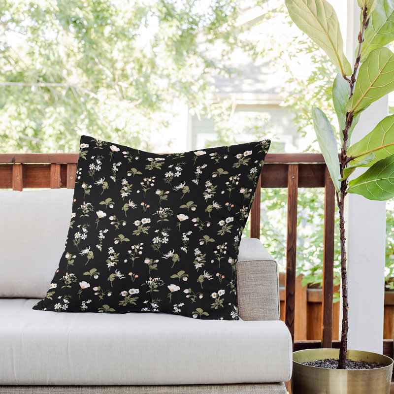  Coussin décoratif floral intérieur / extérieur en polyester, 26 po x 26 po