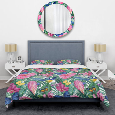 Green And Pink Tropical II Bedding