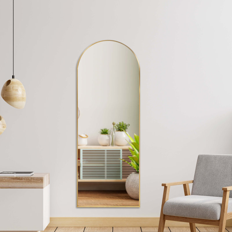Metal Wall Mirror, 160cm H x 60cm W, Gold