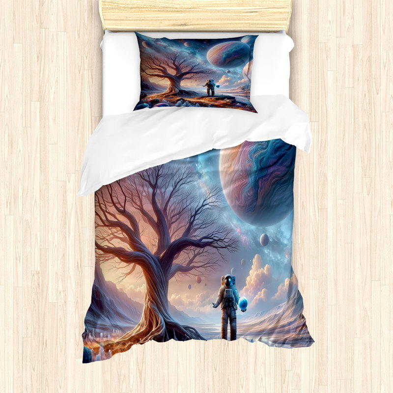 Space Duvet Cover, Twin Duvet Cover + 1 Standard Shams
