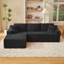 Canapé modulaire en L avec siège profond, sans assemblage requis, canapé modulaire pour salon, chambre à coucher, appartement, noir-1843018607
