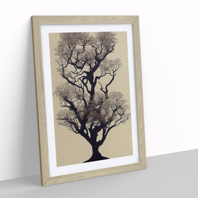 The Solo Tree No.3 - Framed Print, 46cm H x 34cm W x 2cm D, Oak