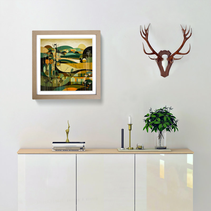 Meadow Constructivism No.1 - Framed Print, Oak